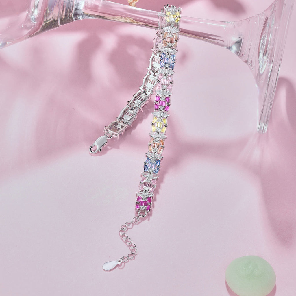 [Lumi Jewels]Delicate Colorful Multi Cut Party Bracelet