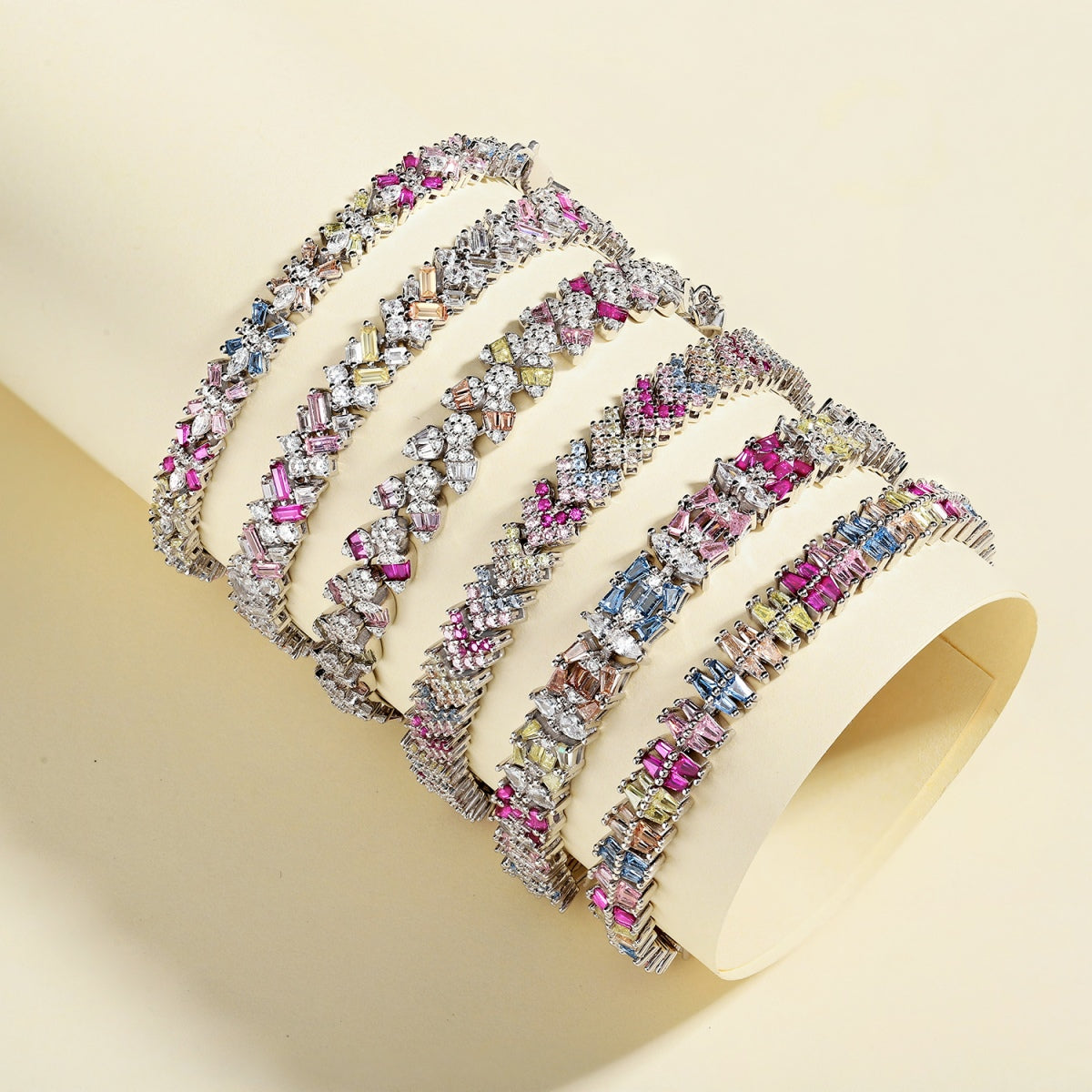 [Lumi Jewels]Delicate Colorful Multi Cut Party Bracelet
