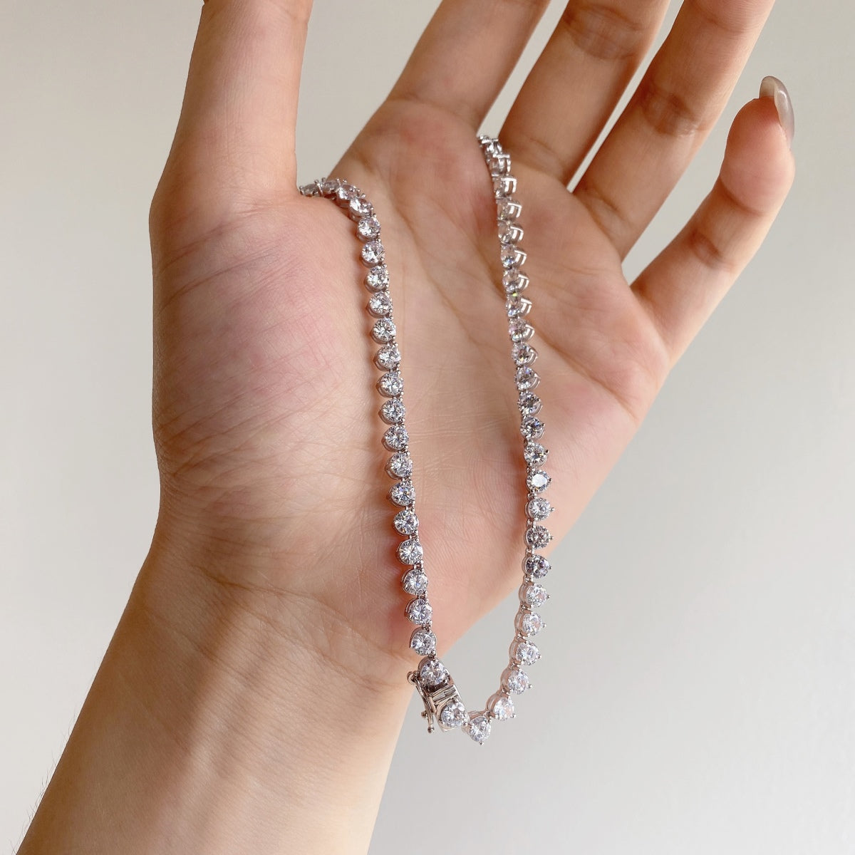 [Lumi Jewels]Ornate Heart Cut Tennis Necklace