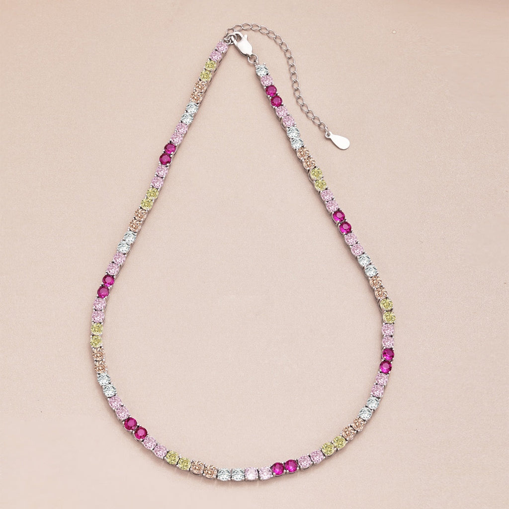 [Lumi Jewels]Delicate Colorful Tennis Necklace