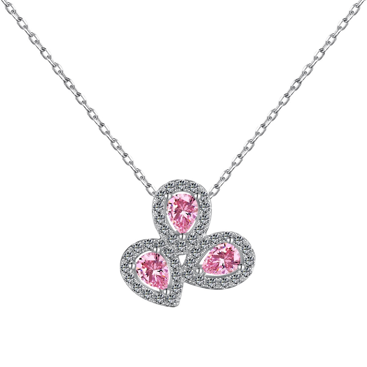 [Lumi Jewels]Elegant Flower Shape Pear Cut Necklace