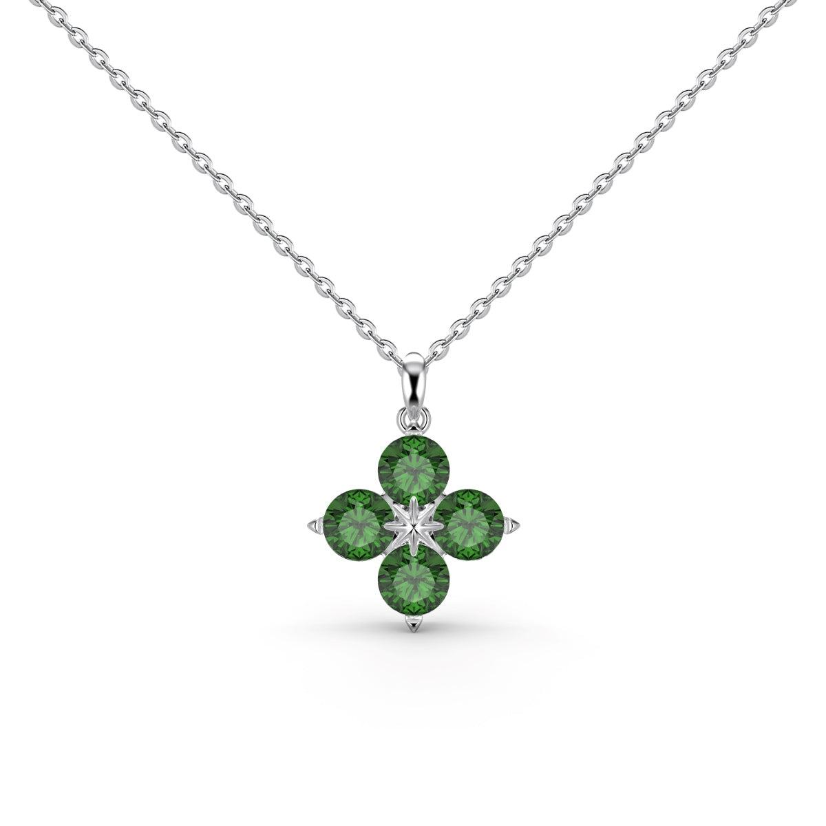 [Lumi Jewels]Four-Leaf Clover And Eight-Pointed Star Necklace