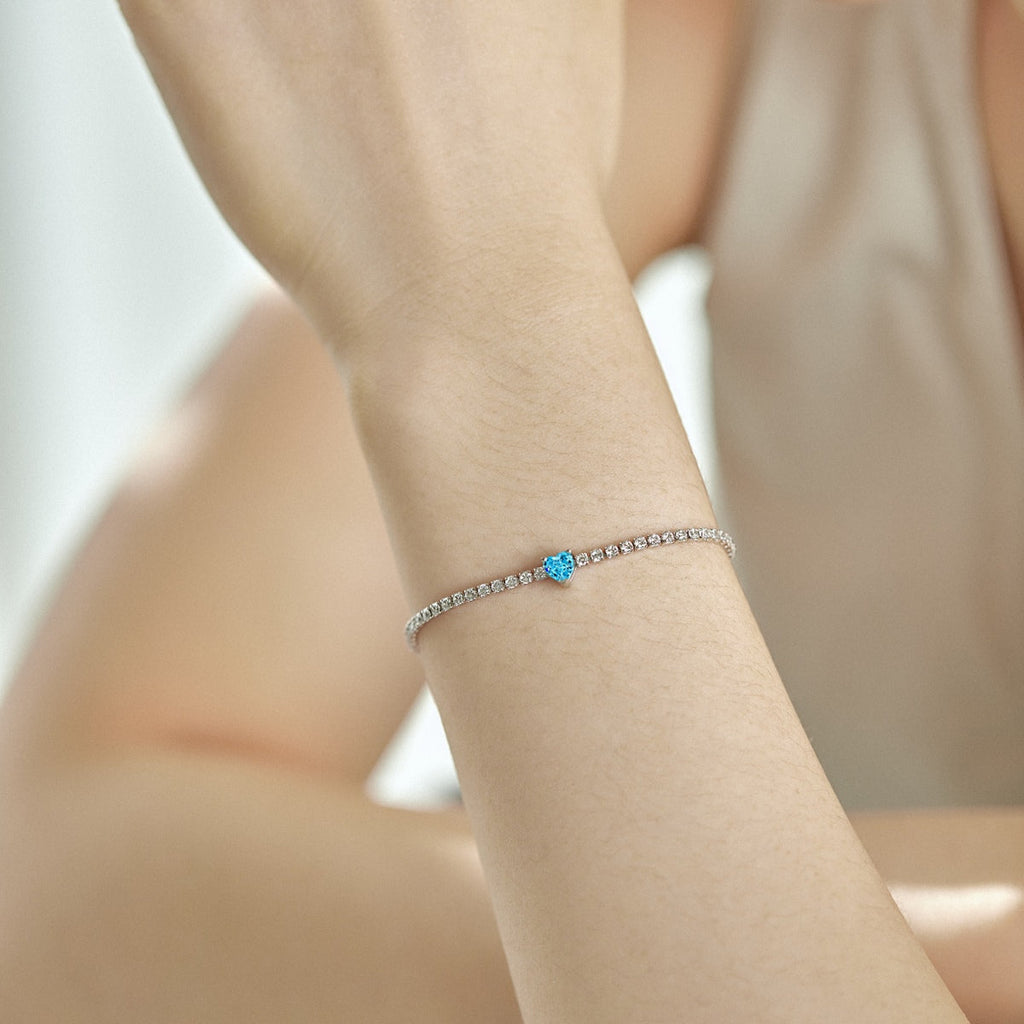 [Lumi Jewels]0.5 Carat Elegant Romantic Heart Shape Lover Bracelet