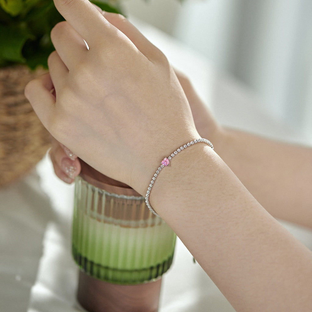 [Lumi Jewels]0.5 Carat Elegant Romantic Heart Shape Lover Bracelet