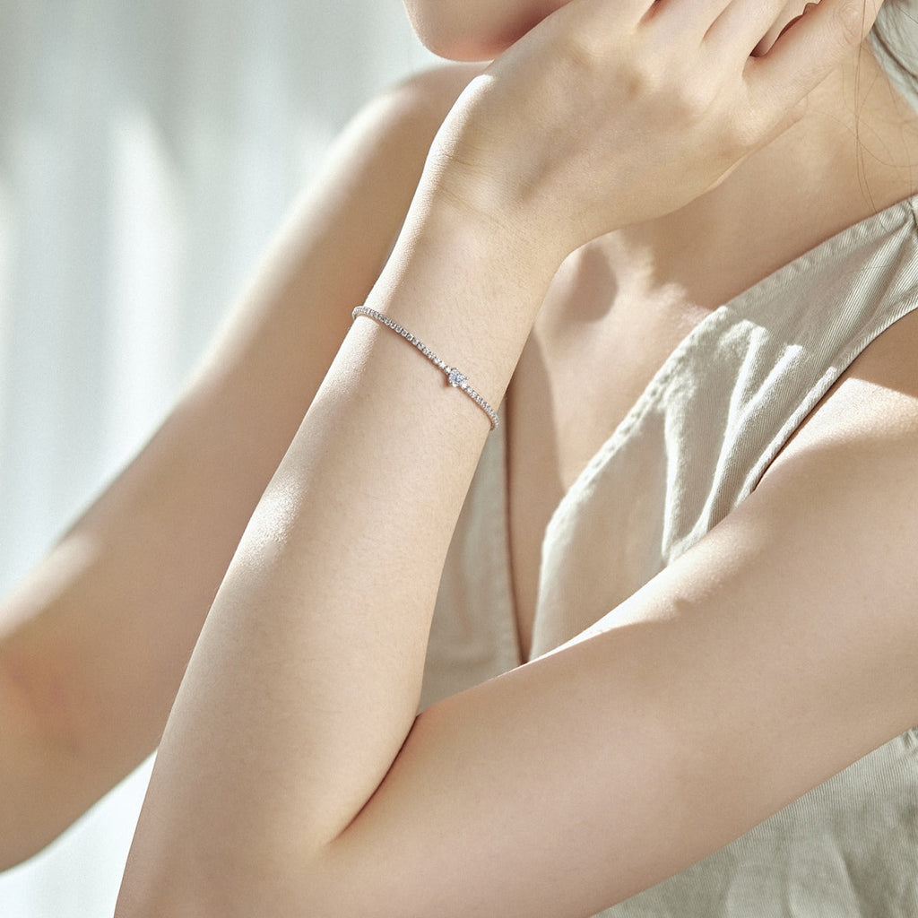 [Lumi Jewels]0.5 Carat Elegant Romantic Heart Shape Lover Bracelet