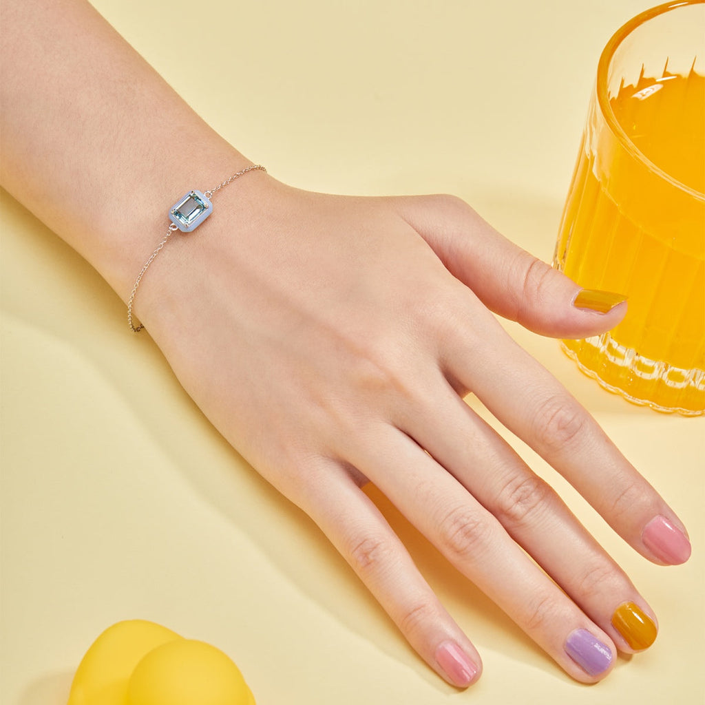 [Lumi Jewels]2.0 Carat Sparkling Colorful Emerald Cut Daily Bracelet
