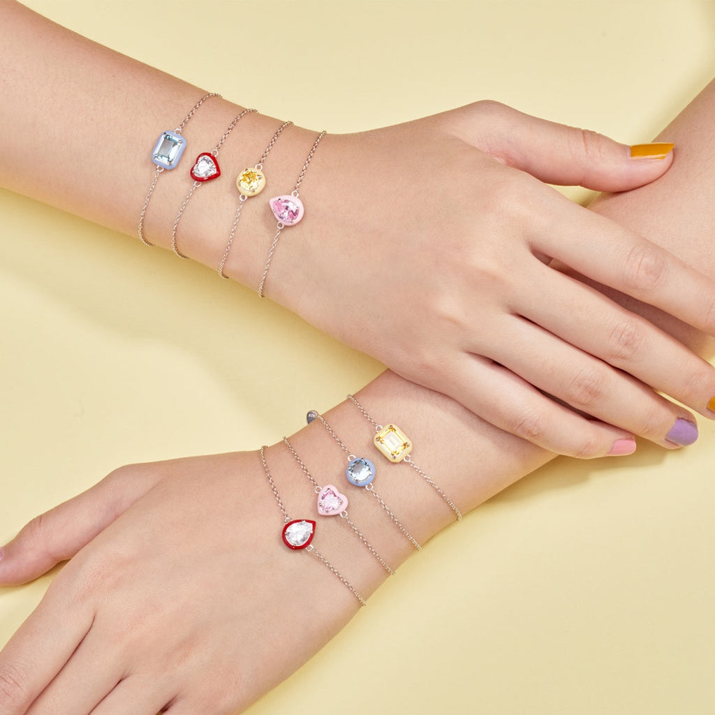 [Lumi Jewels]2.0 Carat Sparkling Colorful Emerald Cut Daily Bracelet