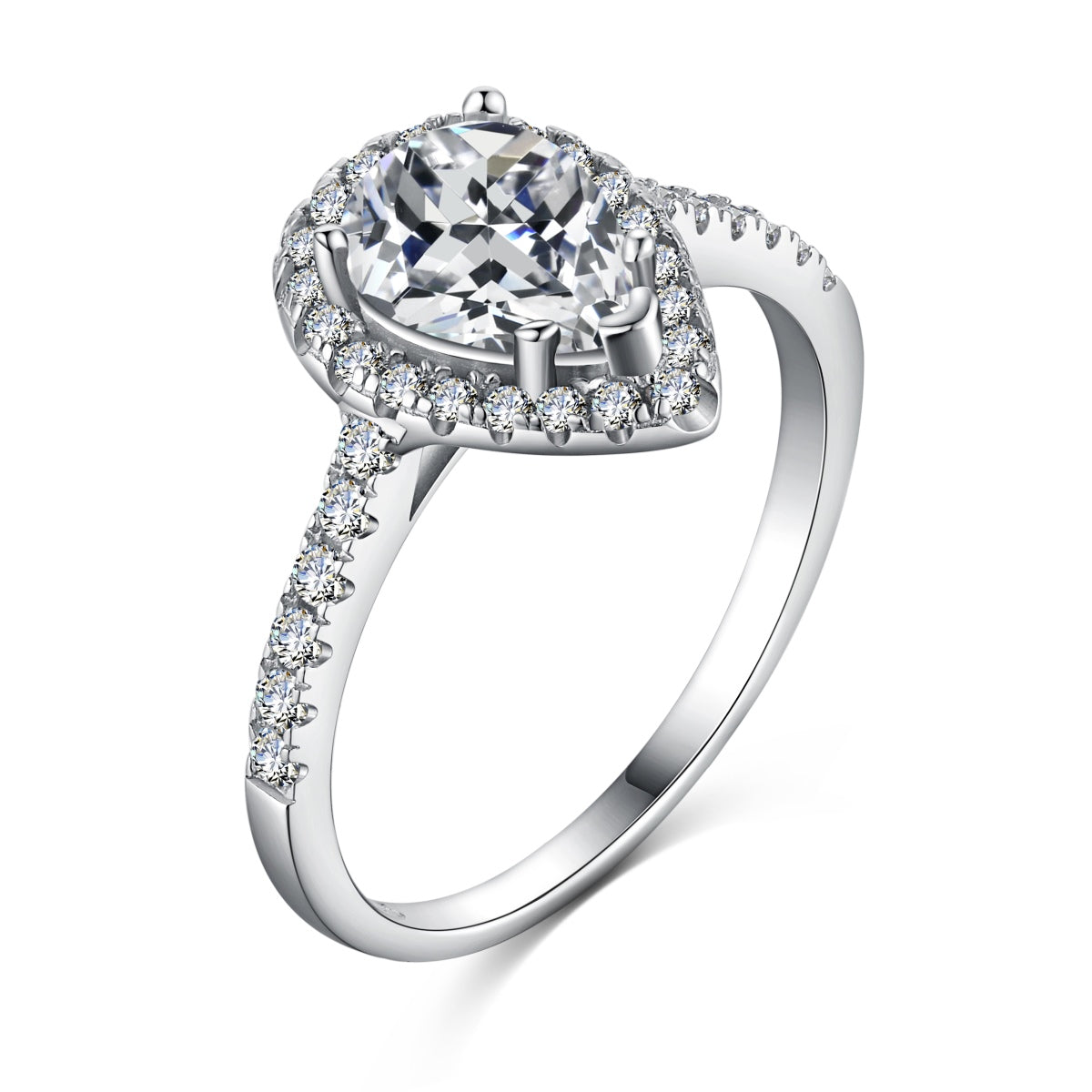 [Lumi Jewels]1.0 Carat Luxurious Resplendent Water Drop Shape Wedding Ring