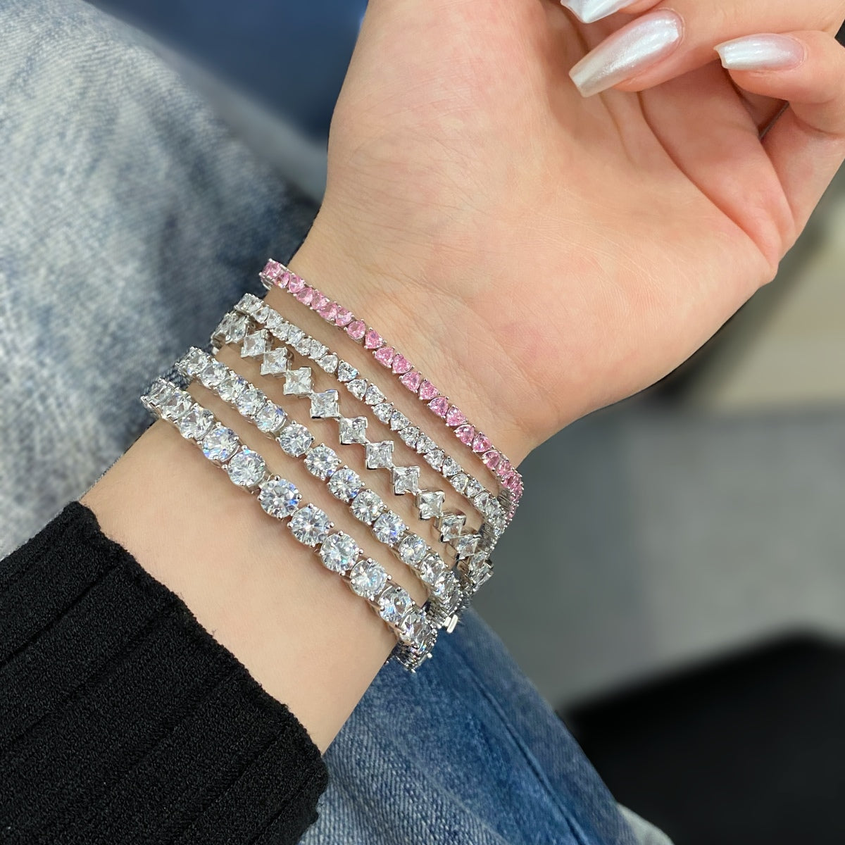 [Lumi Jewels]0.5 Carat Ornate Princess Cut Daily Bracelet
