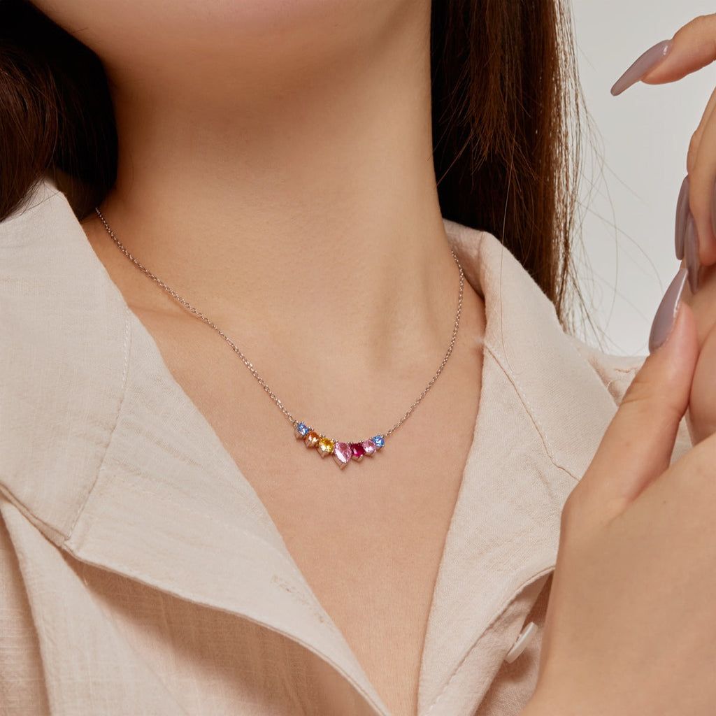 [Lumi Jewels]Dainty Colorful Heart Necklace