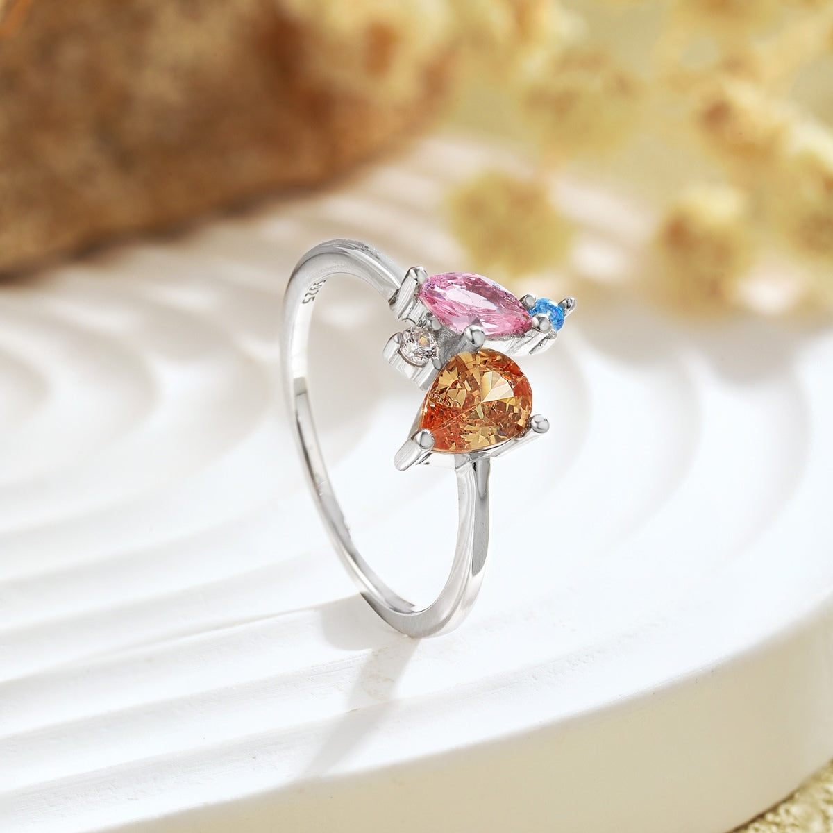 [Lumi Jewels]Radiant Colorful Multi Cut Daily Ring