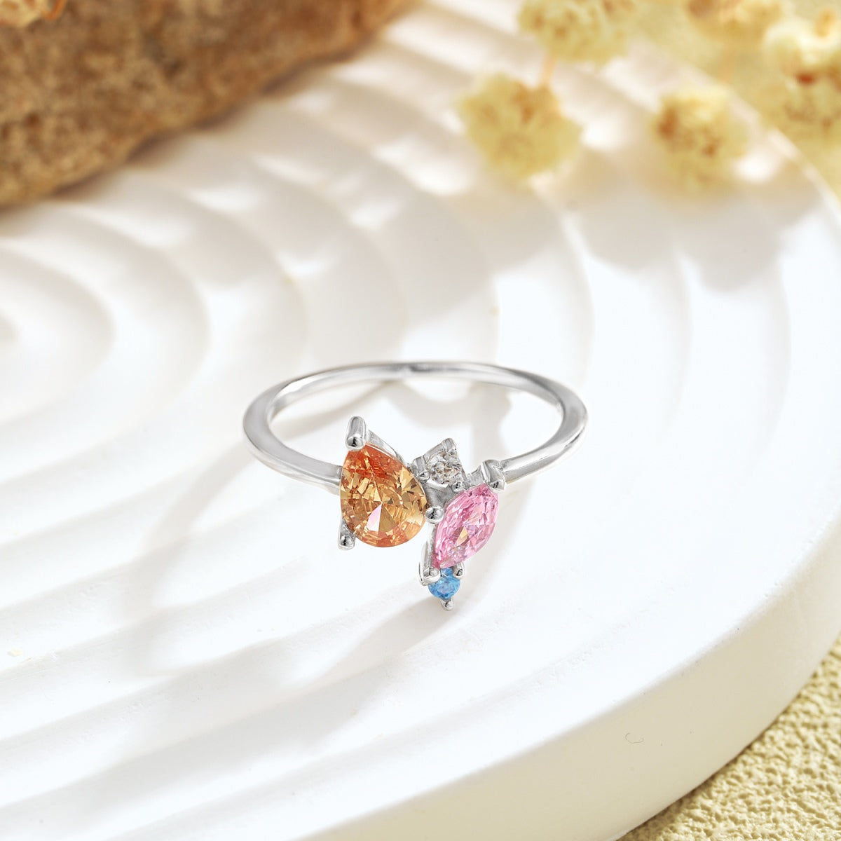 [Lumi Jewels]Radiant Colorful Multi Cut Daily Ring