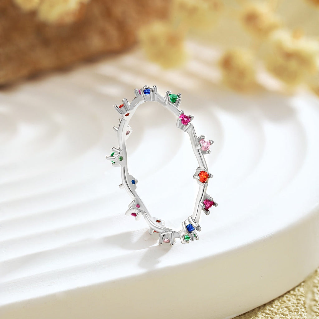 [Lumi Jewels]Radiant Colorful Round Cut Daily Ring