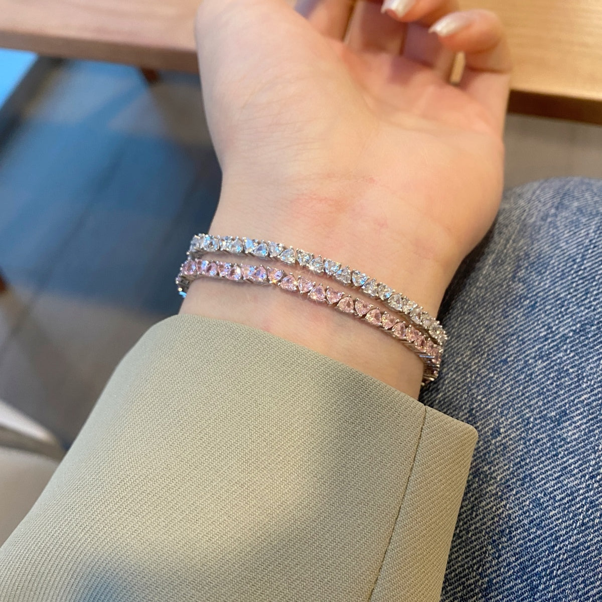 [Lumi Jewels]Dazzling Romantic Heart Shape Lover Bracelet