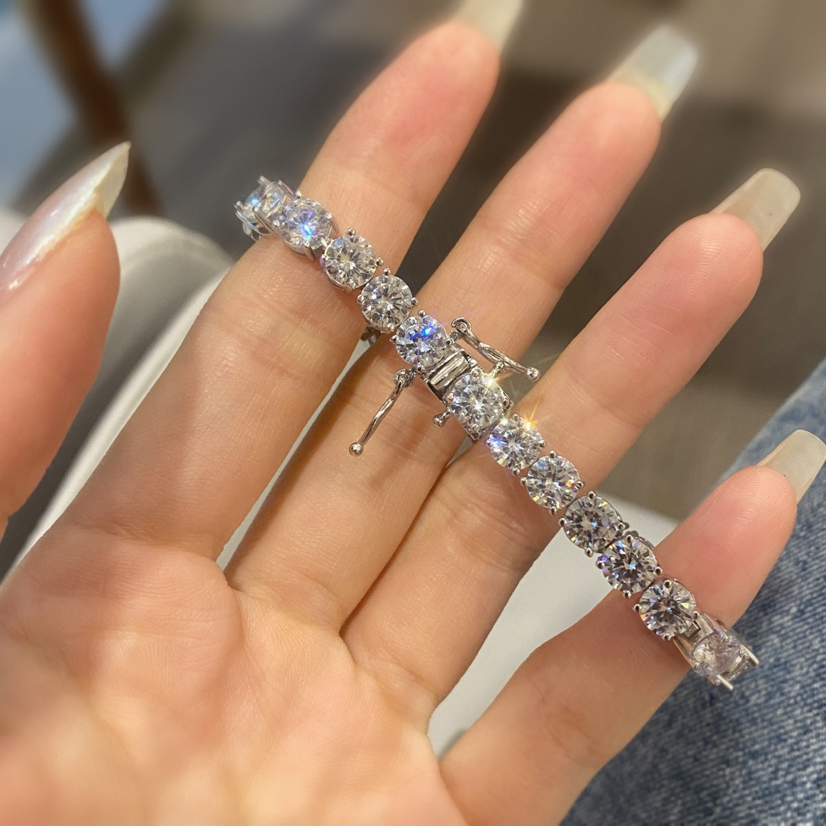 [Lumi Jewels]0.75 Carat Dazzling Round Cut Wedding Bracelet