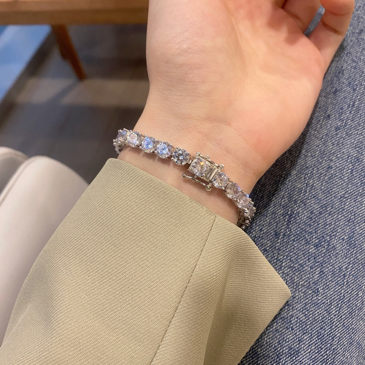 [Lumi Jewels]0.75 Carat Dazzling Round Cut Wedding Bracelet