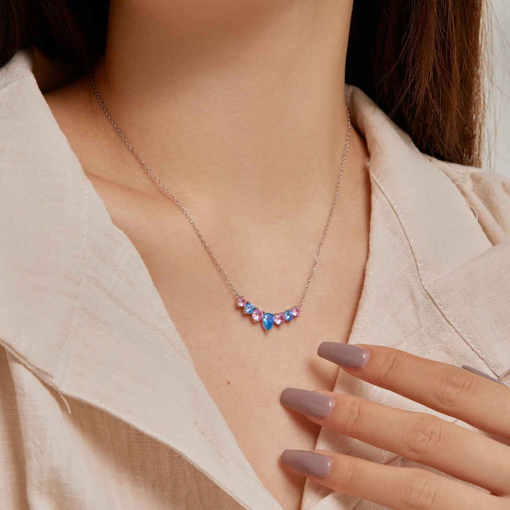 [Lumi Jewels]Dainty Colorful Heart Necklace