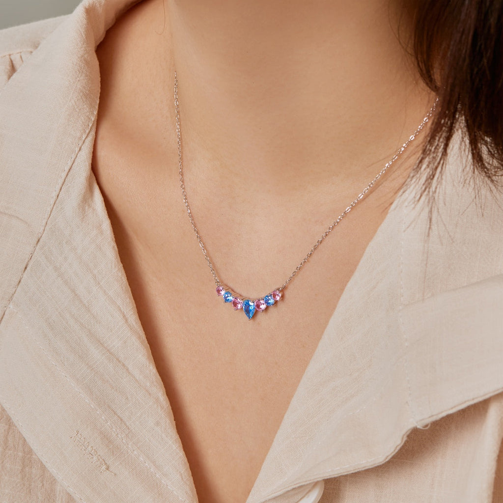 [Lumi Jewels]Dainty Colorful Heart Necklace