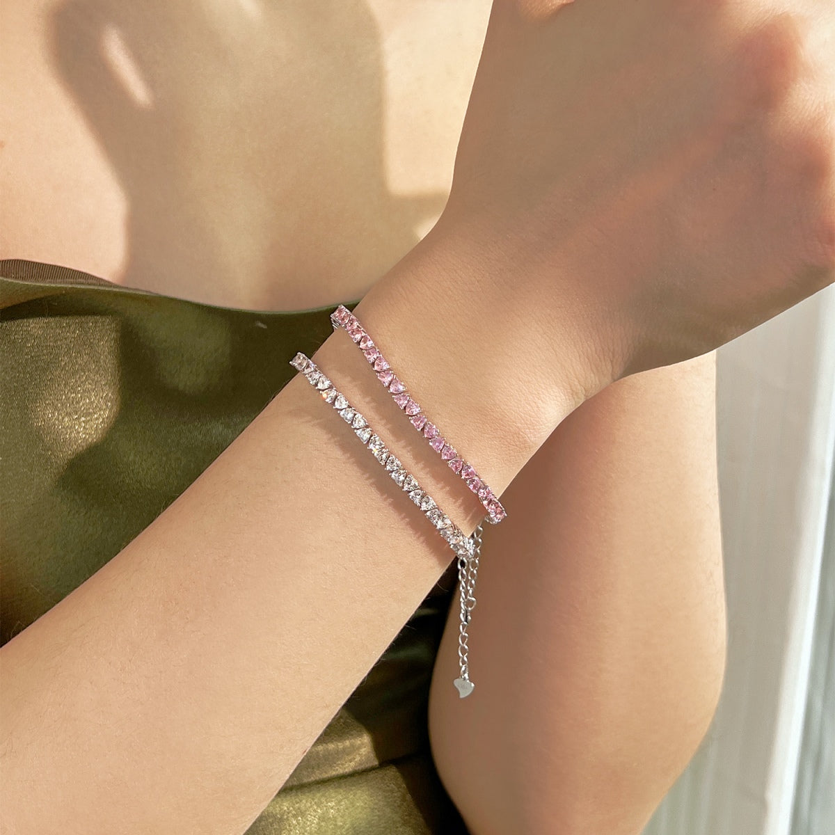 [Lumi Jewels]Dazzling Romantic Heart Shape Lover Bracelet