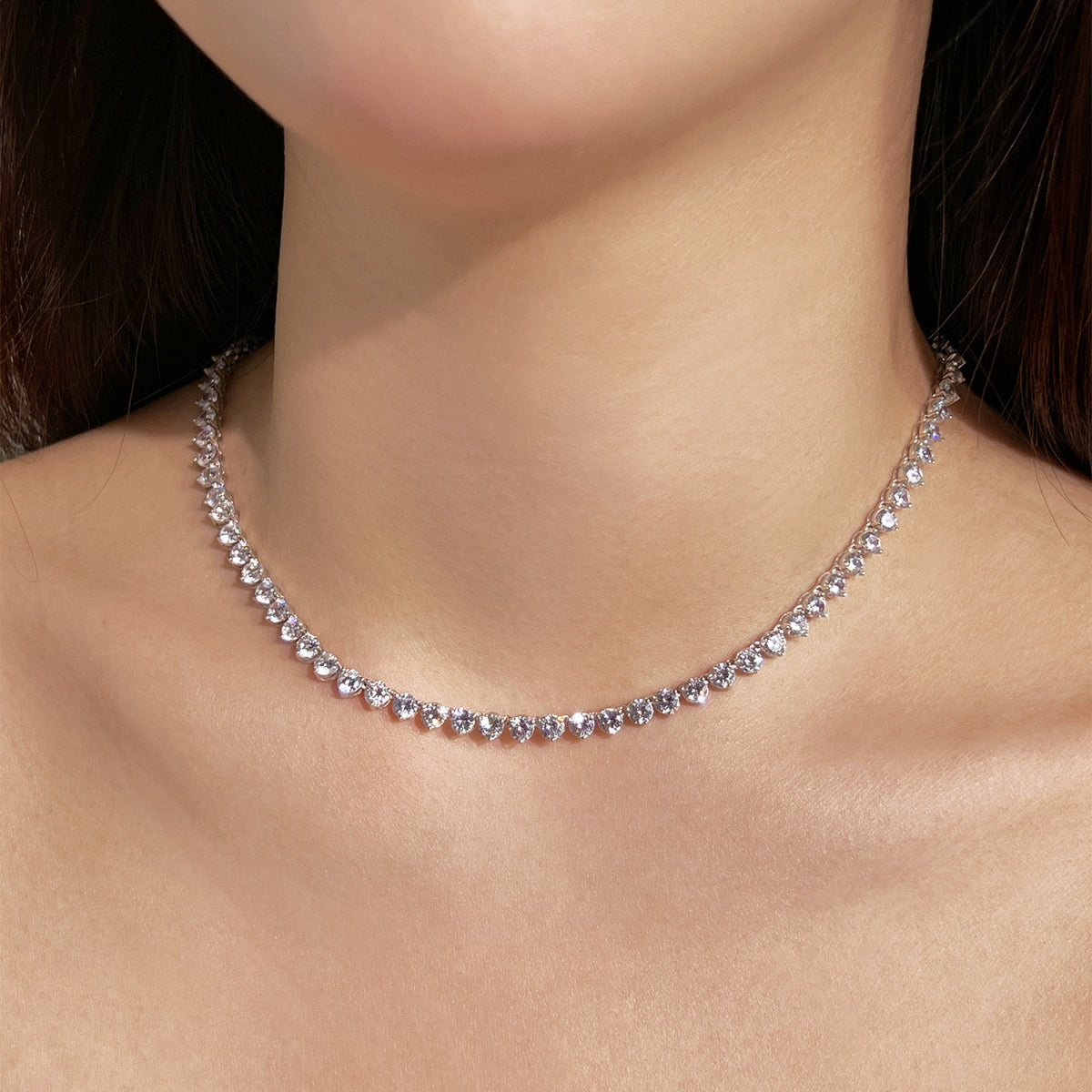 [Lumi Jewels]Ornate Heart Cut Tennis Necklace