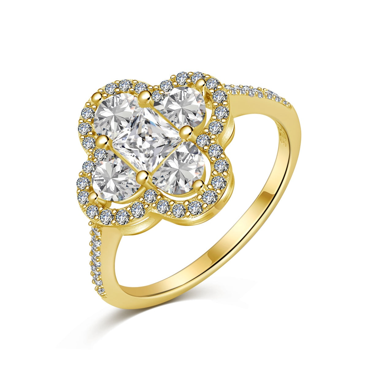 [Lumi Jewels]Luxurious Eternity Flower Shape Banquet Ring