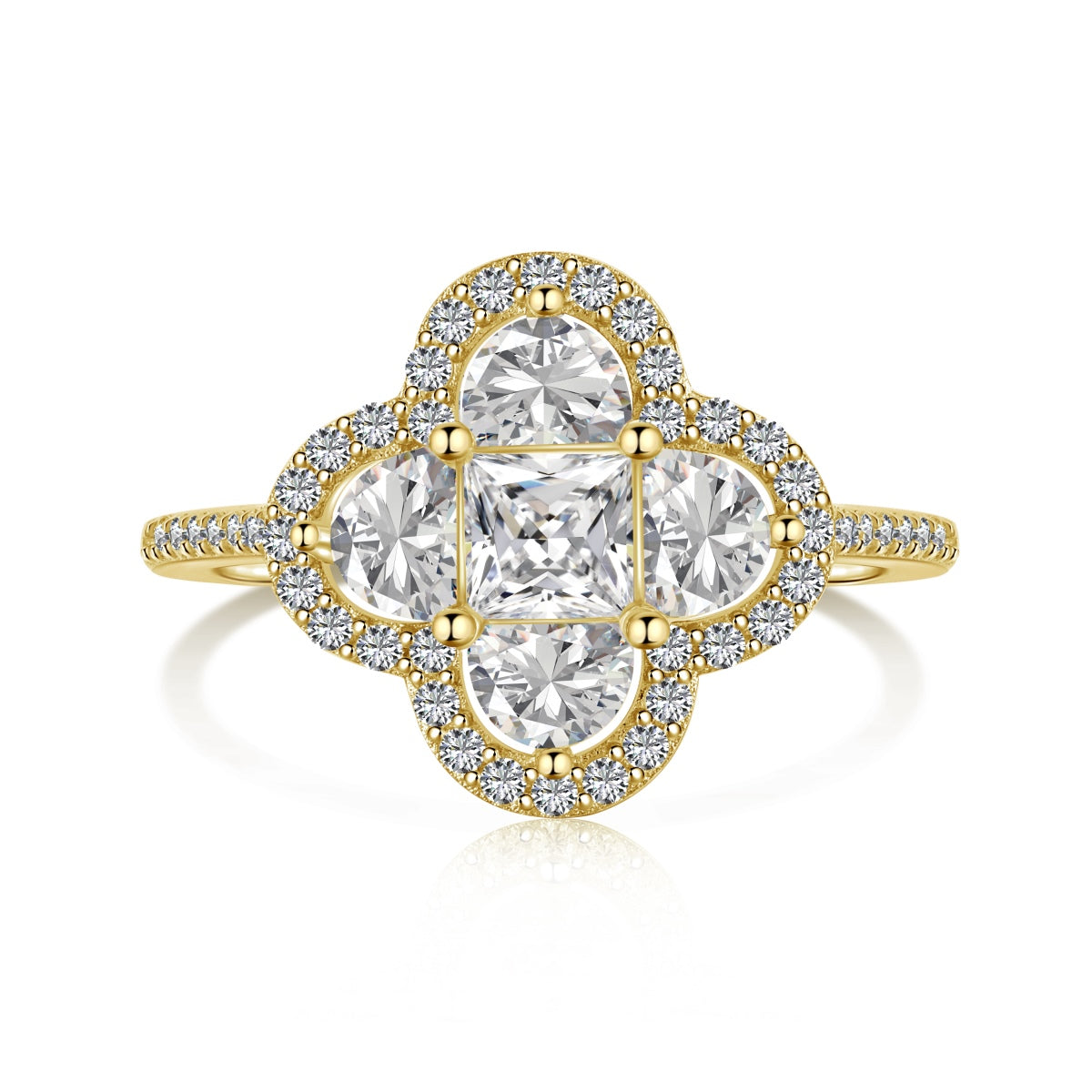 [Lumi Jewels]Luxurious Eternity Flower Shape Banquet Ring