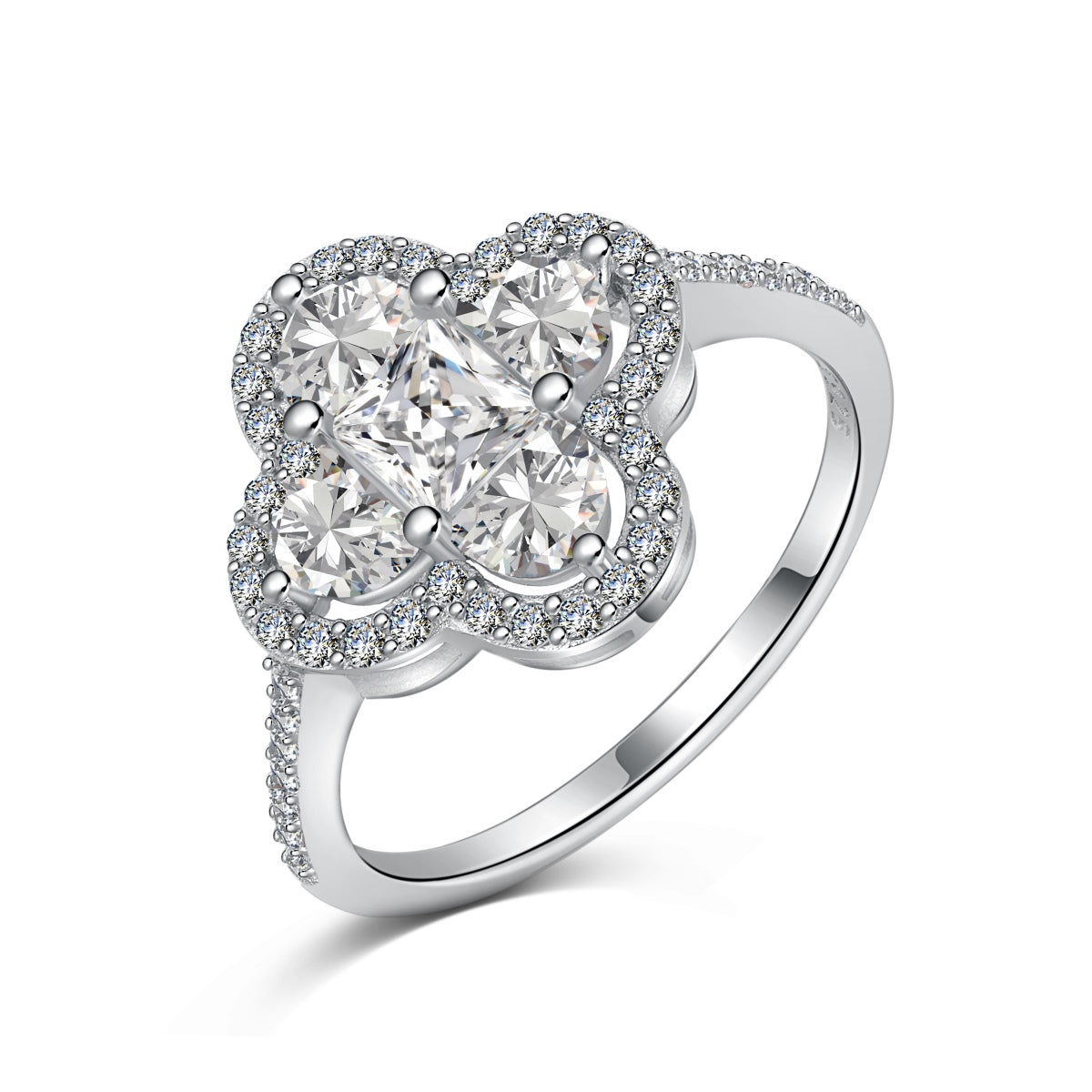 [Lumi Jewels]Luxurious Eternity Flower Shape Banquet Ring