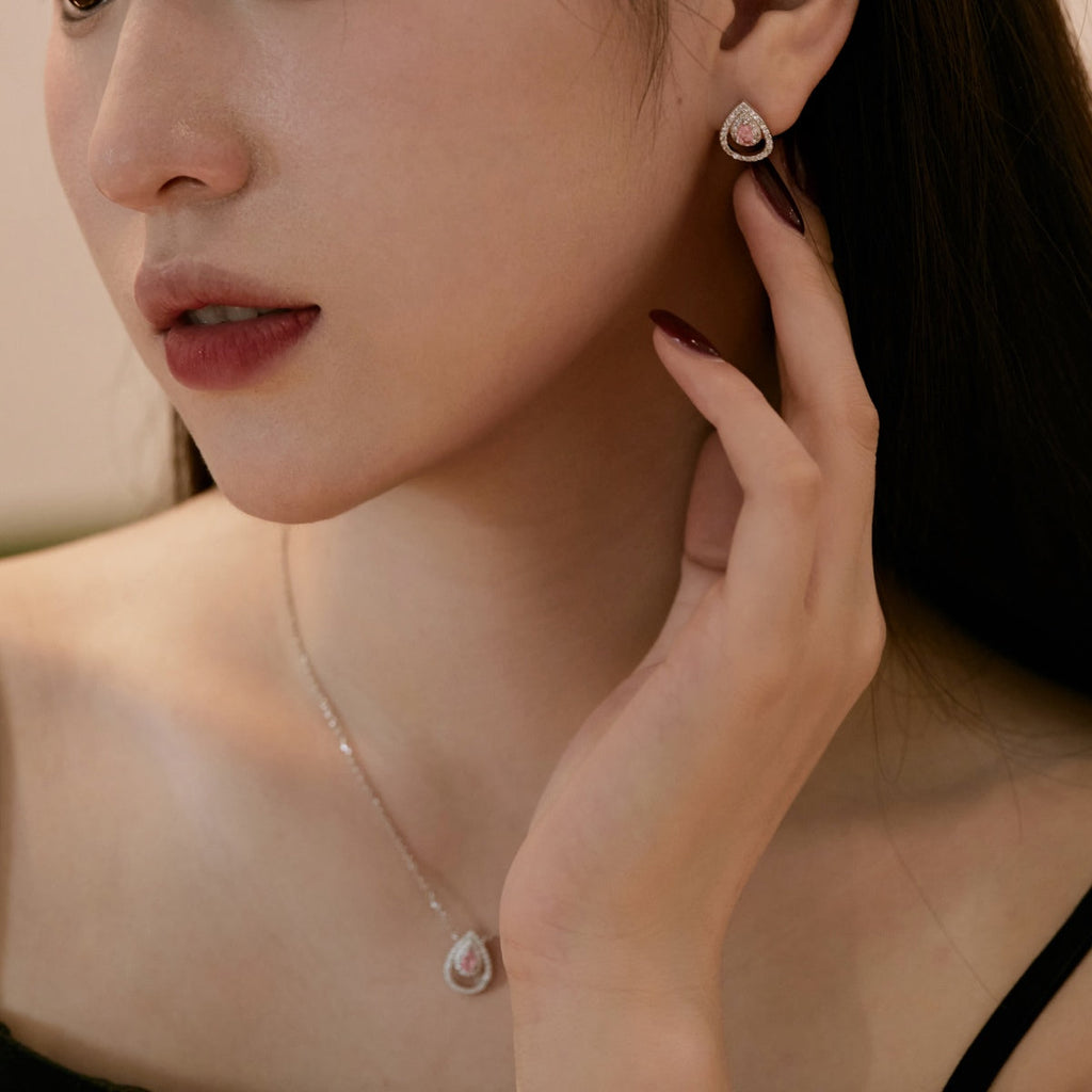 [Lumi Jewels]Sparkling Delicate Water Drop Shape Daily Earrings