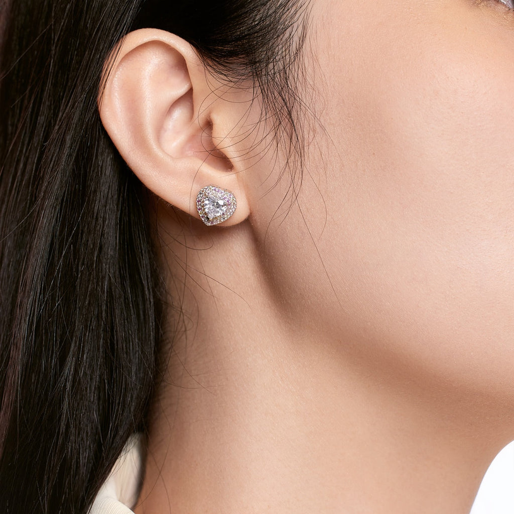[Lumi Jewels]Dazzling Heart Shape Lover Earrings