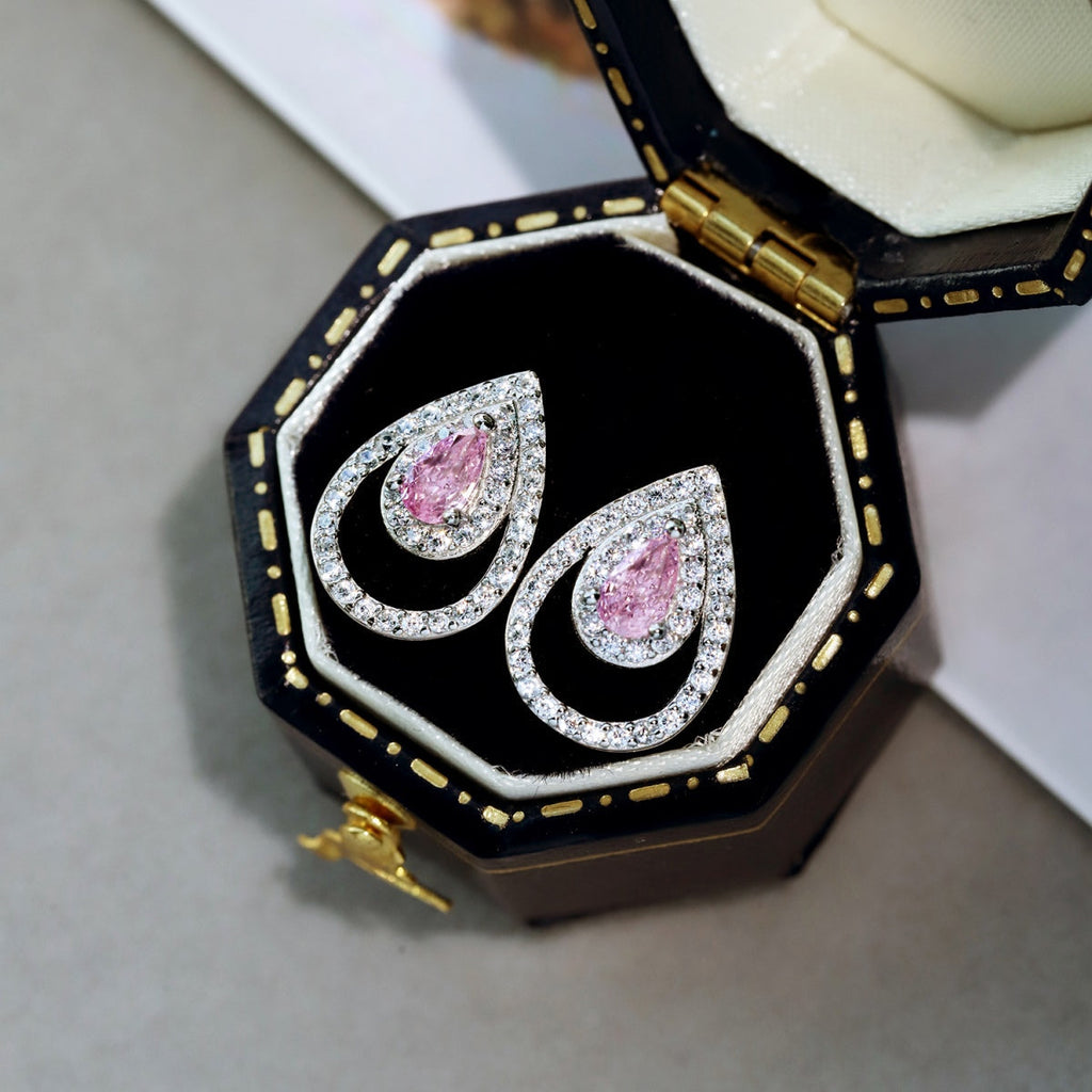 [Lumi Jewels]Sparkling Delicate Water Drop Shape Daily Earrings