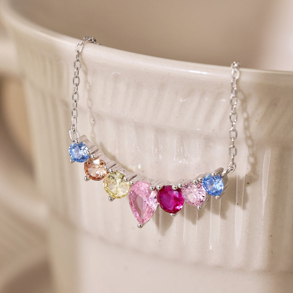 [Lumi Jewels]Dainty Colorful Heart Necklace