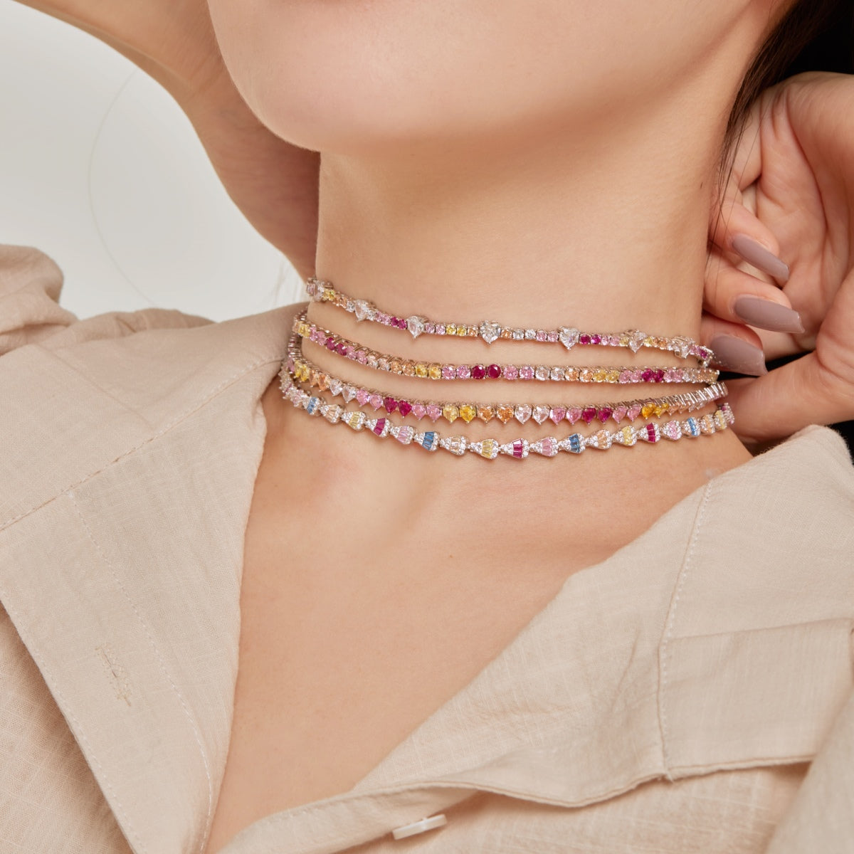 [Lumi Jewels]Radiant Colorful Rainbow Necklace