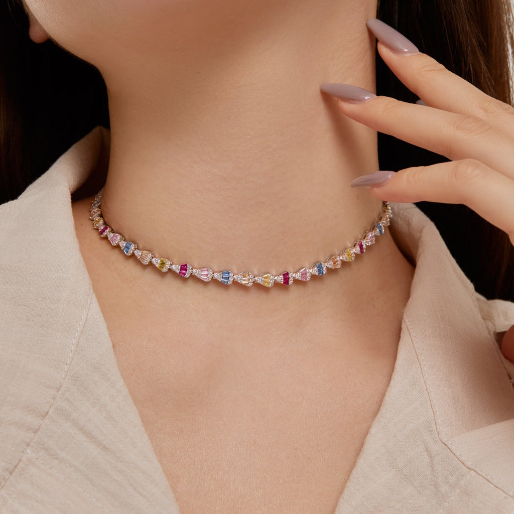 [Lumi Jewels]Radiant Colorful Rainbow Necklace