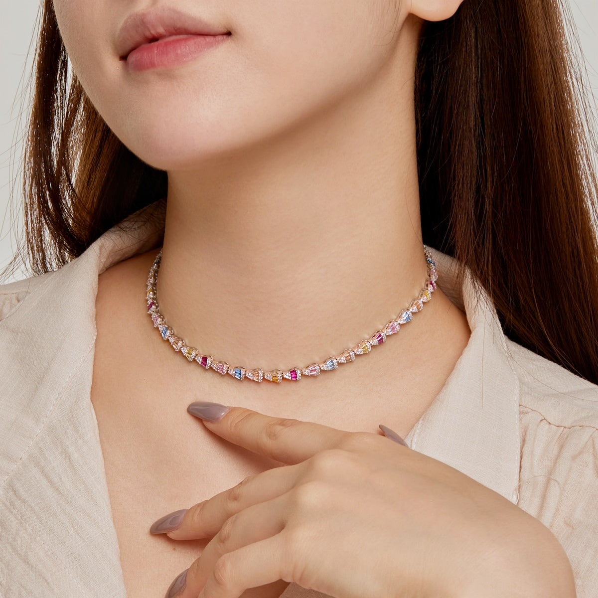 [Lumi Jewels]Radiant Colorful Rainbow Necklace