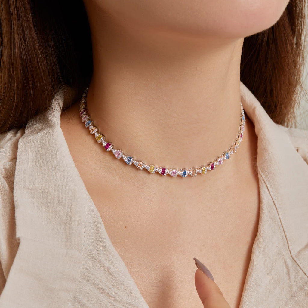 [Lumi Jewels]Radiant Colorful Rainbow Necklace