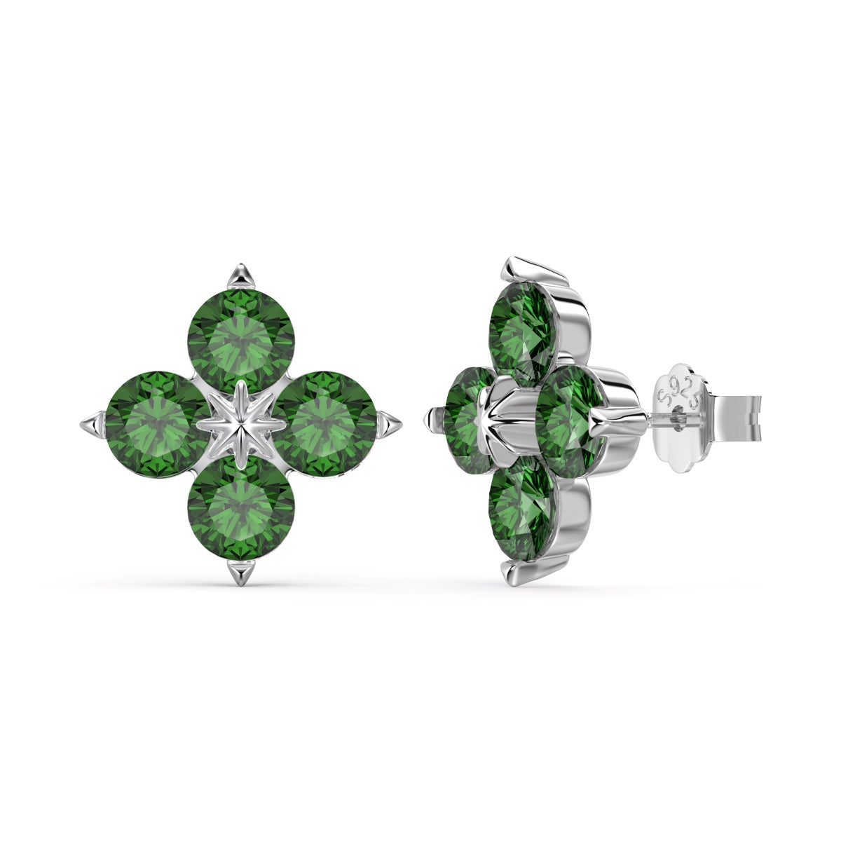 [Lumi Jewels]Four-Leaf Clover Eight-Pointed Star Earrings