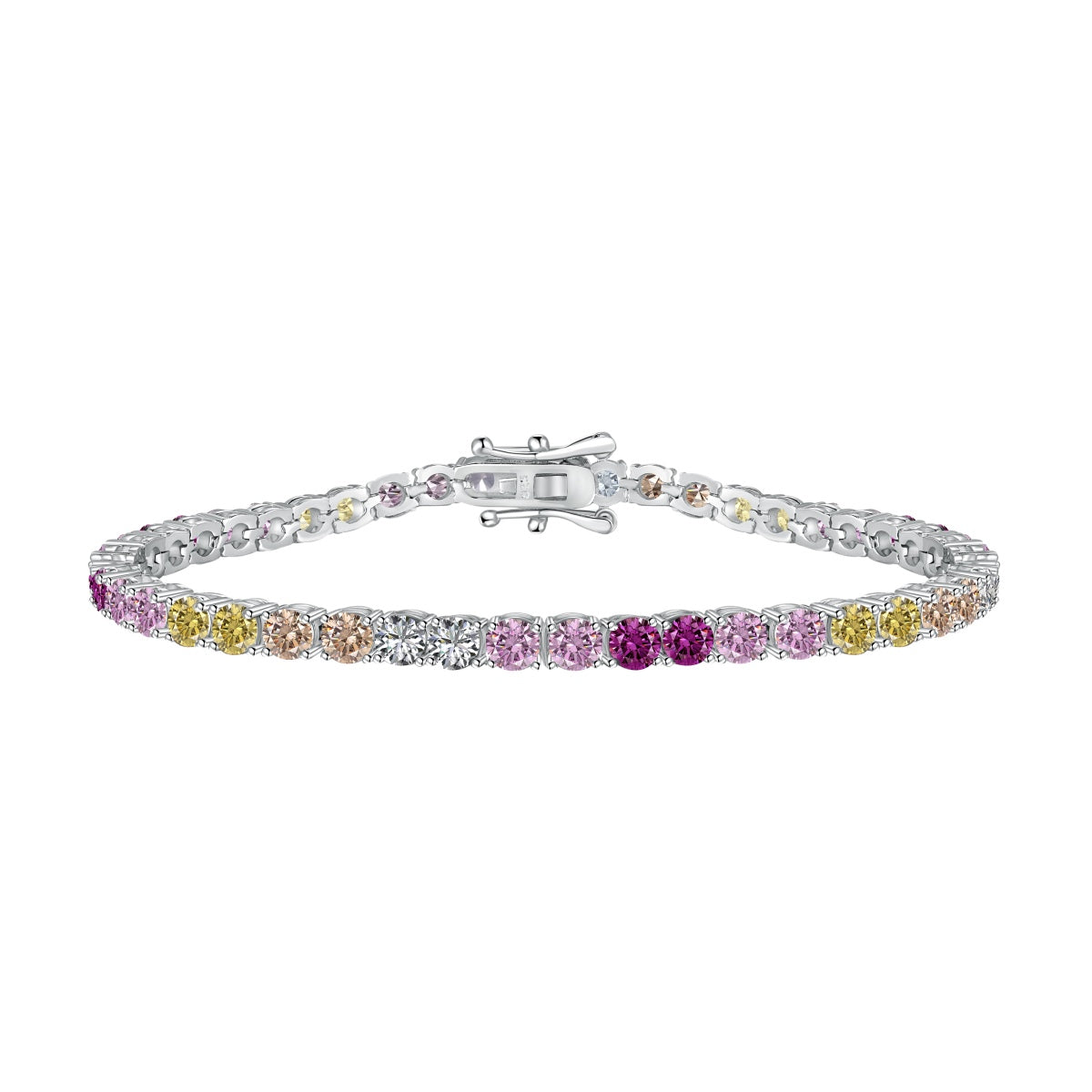 [Lumi Jewels]Radiant Colorful Round Cut Tennis Bracelet