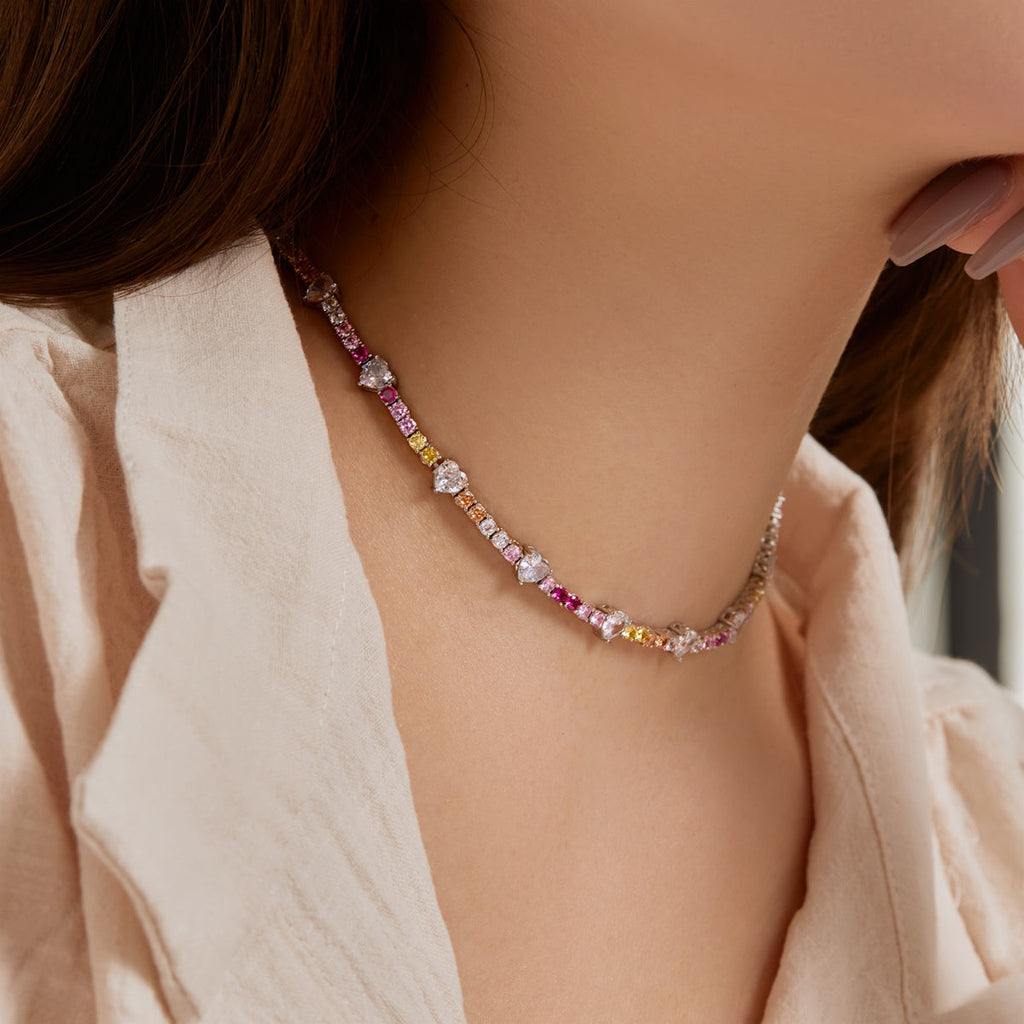 [Lumi Jewels]Delicate Colorful Rainbow Tennis Chain