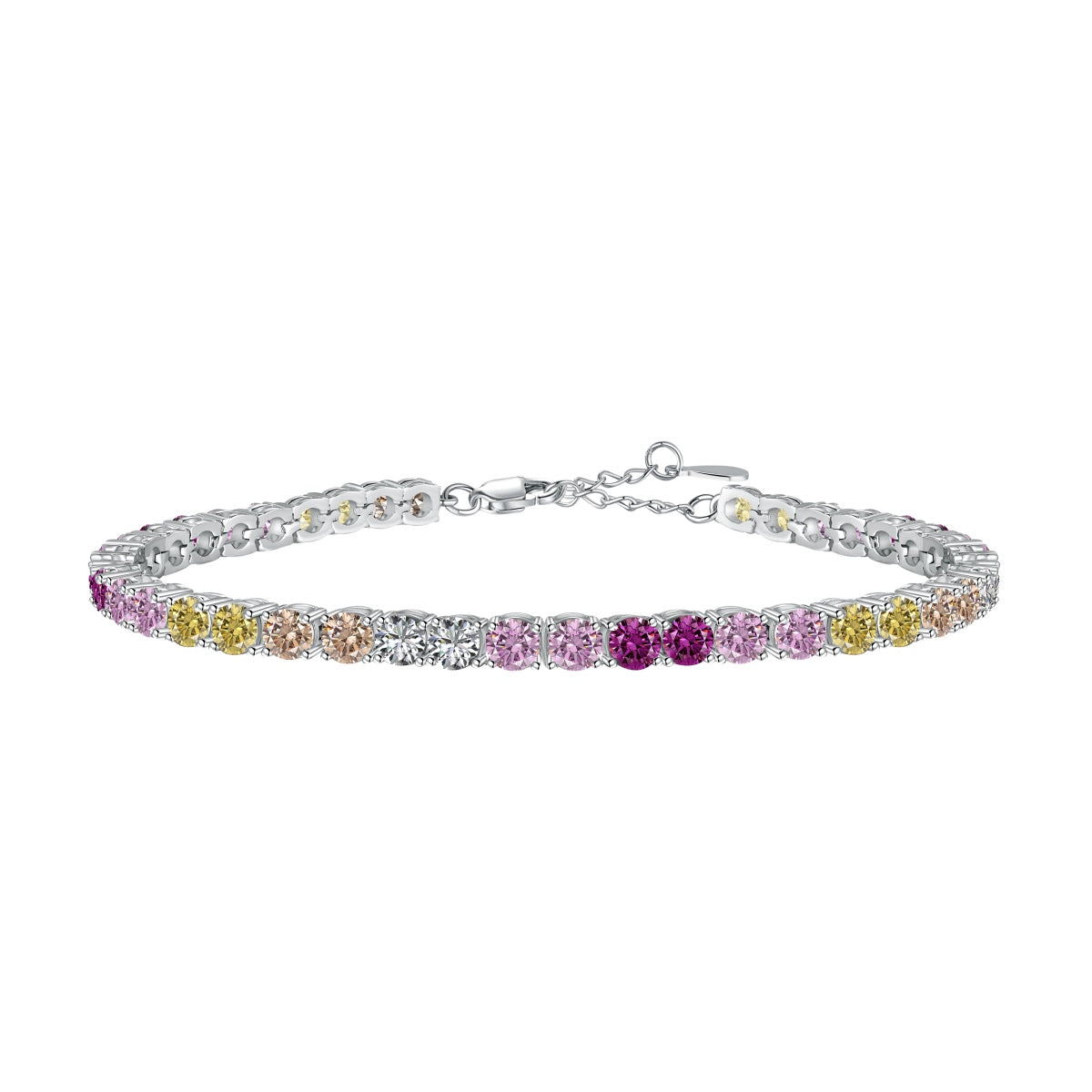 [Lumi Jewels]Radiant Colorful Round Cut Tennis Bracelet