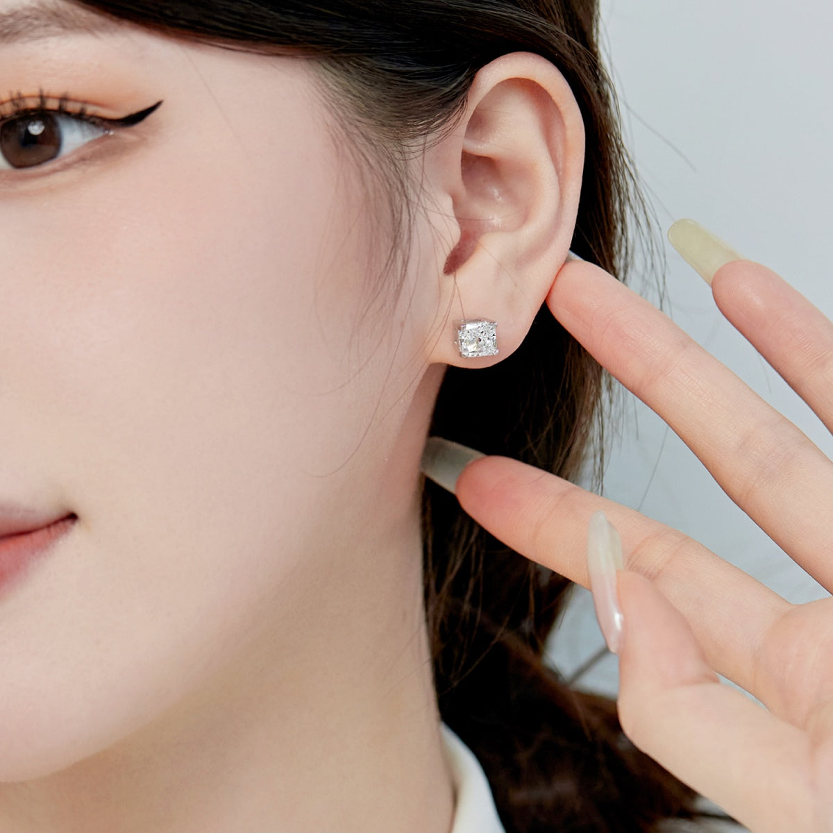 [Lumi Jewels]1.0 Carat Radiant Princess Cut Wedding Earrings