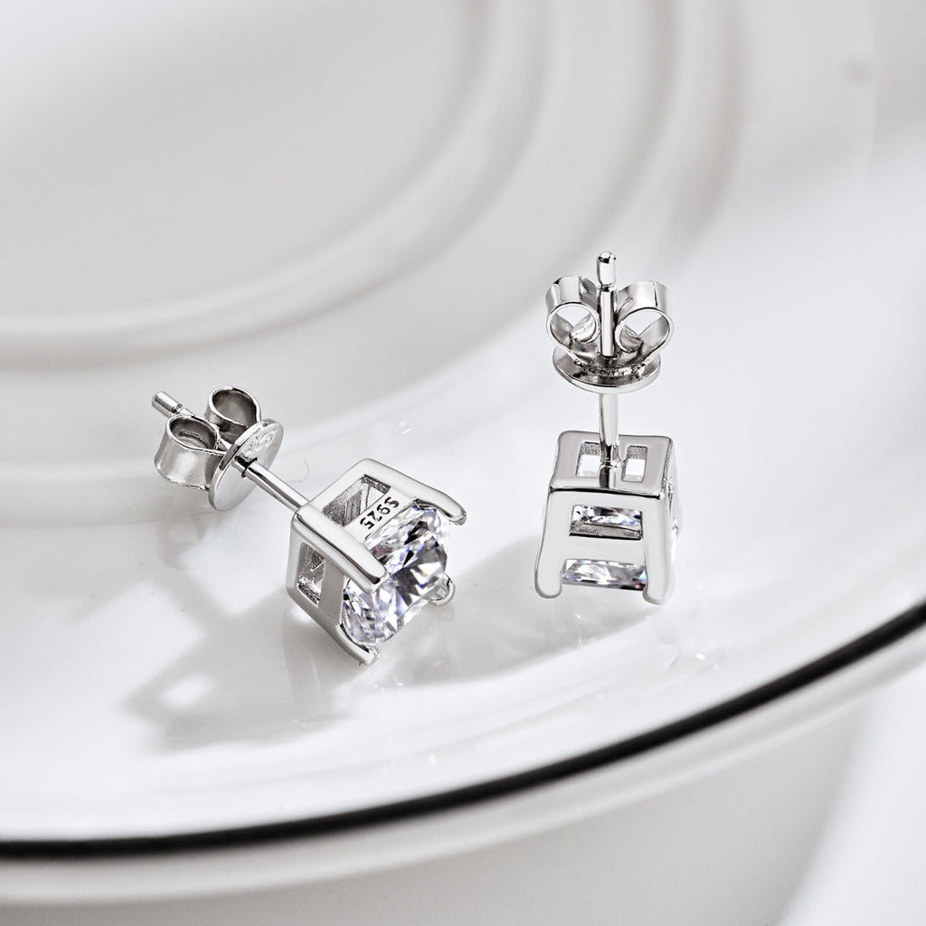 [Lumi Jewels]1.0 Carat Radiant Princess Cut Wedding Earrings