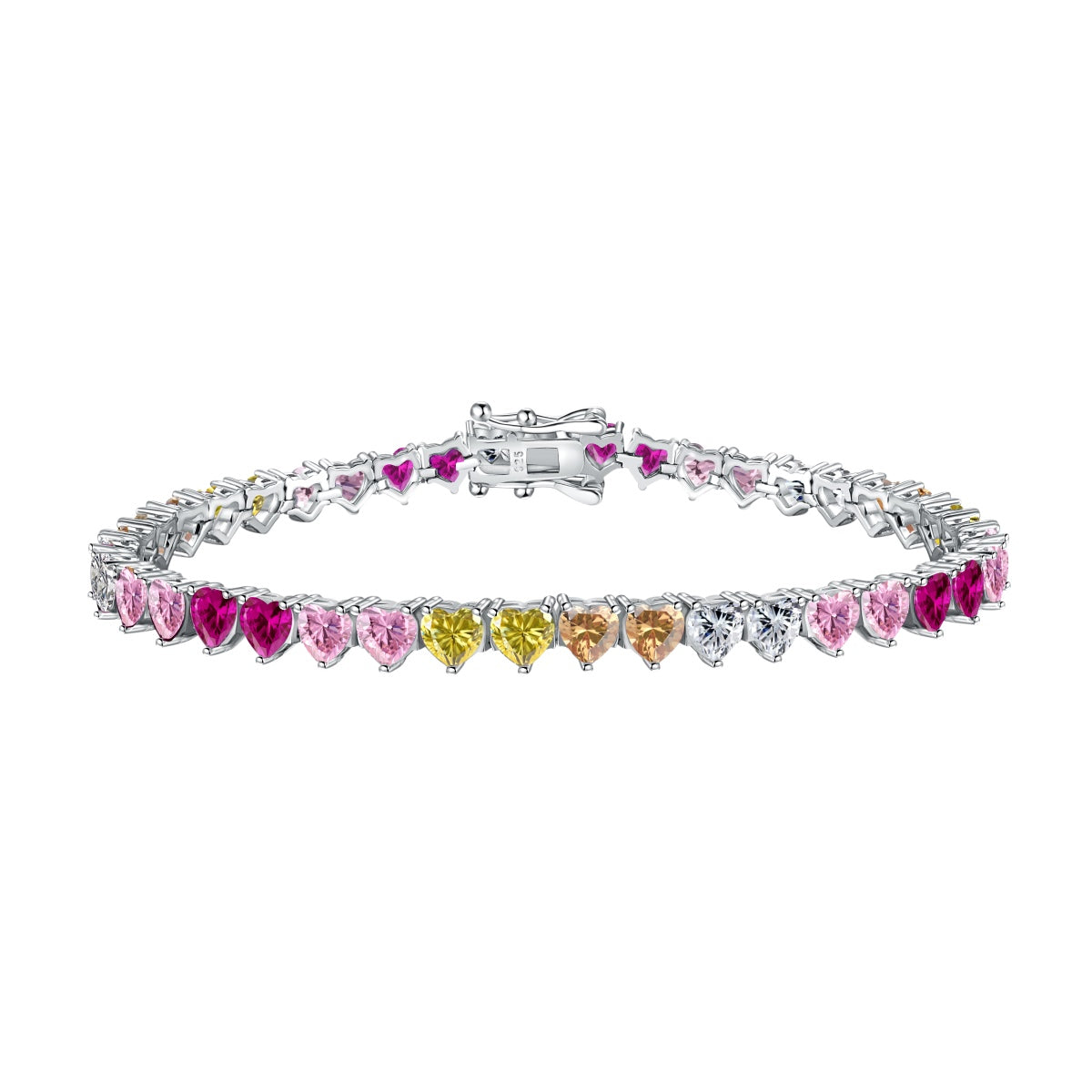[Lumi Jewels]Luxurious Colorful Romantic Heart Shape Lover Bracelet