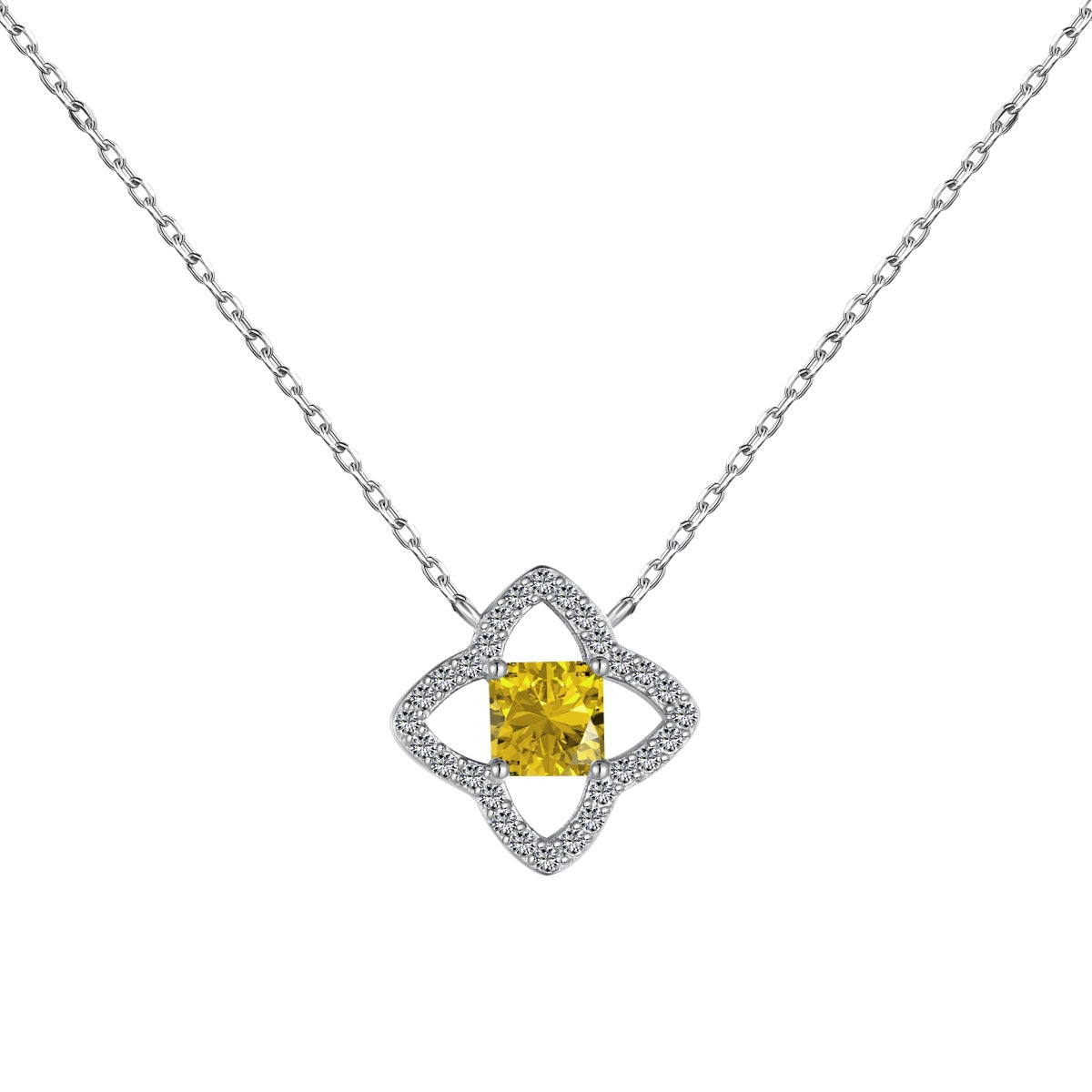 [Lumi Jewels]Exquisite Flower Shape Princess Cut Necklace