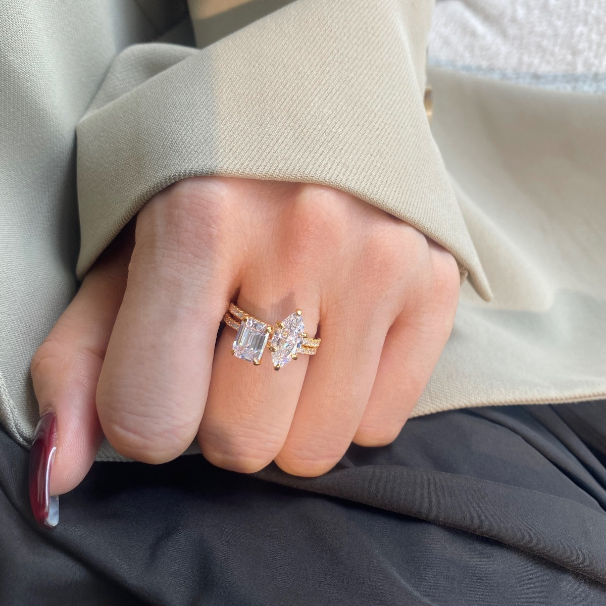 [Lumi Jewels]2.0 Carat Scintillating Ornate Radiant Cut Party Ring