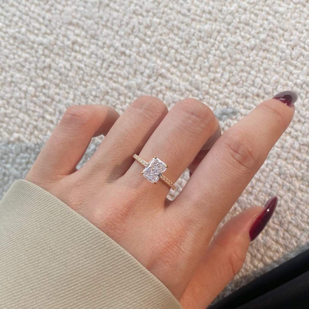[Lumi Jewels]2.0 Carat Dazzling Sparkling Radiant Cut Party Ring