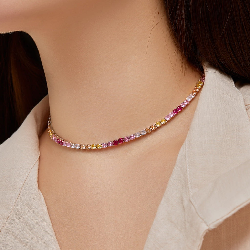 [Lumi Jewels]Delicate Colorful Tennis Necklace
