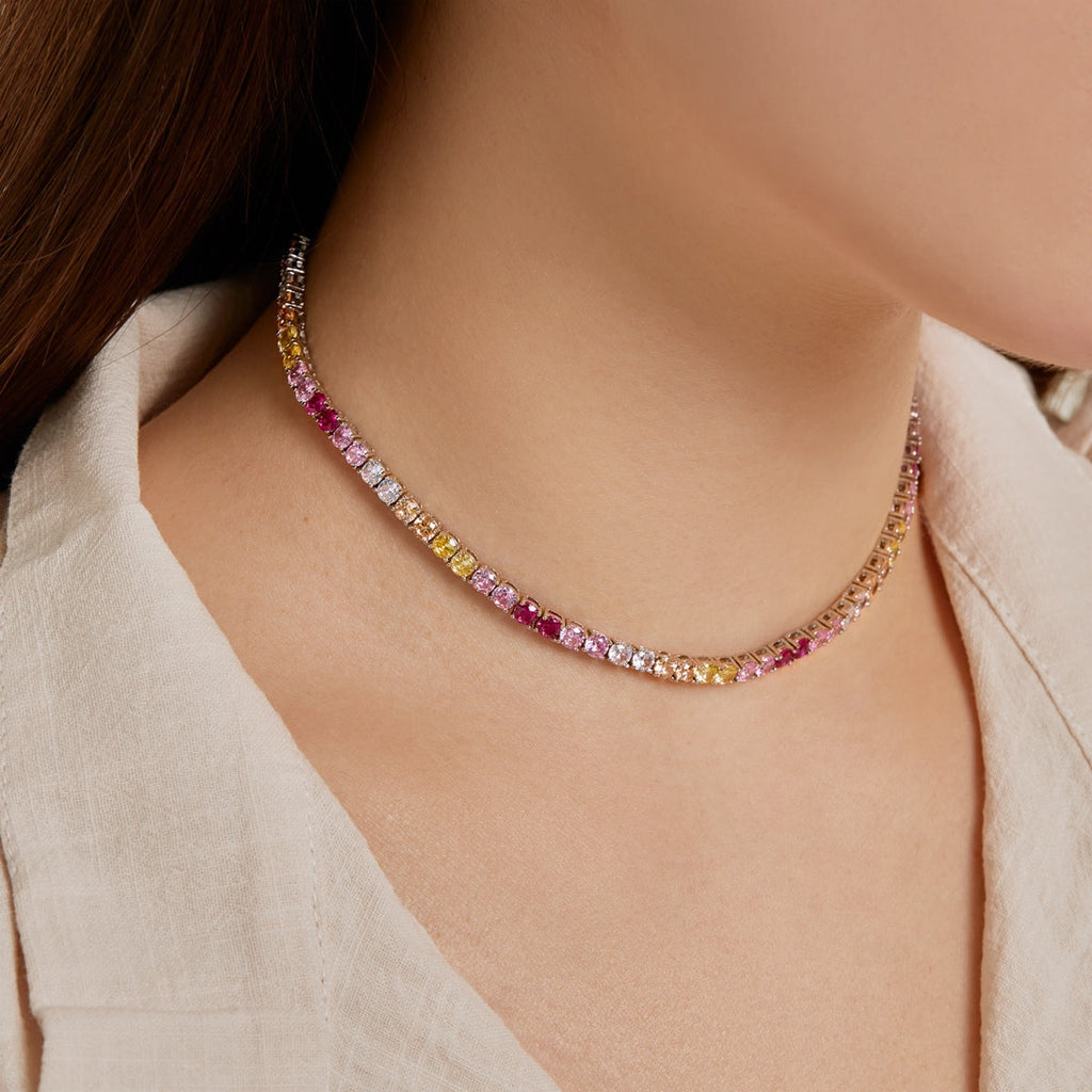 [Lumi Jewels]Delicate Colorful Tennis Necklace