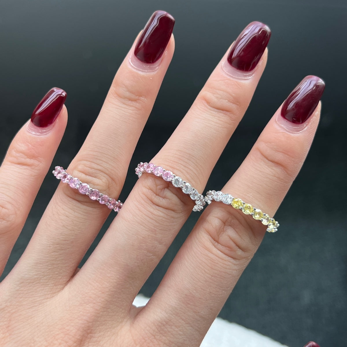[Lumi Jewels]Sparkling Round Cut Tennis Ring
