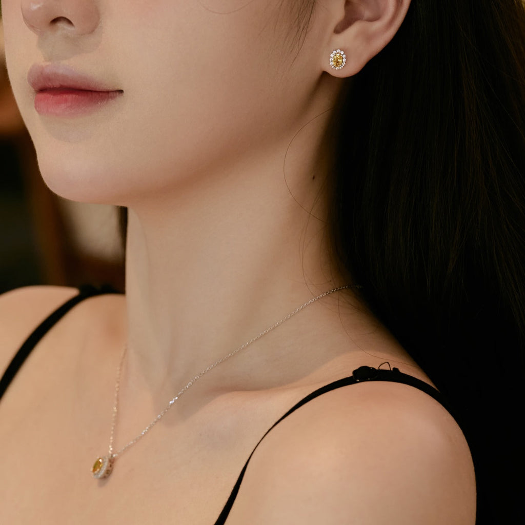 [Lumi Jewels]Delicate Unique Oval Cut Daily Earrings