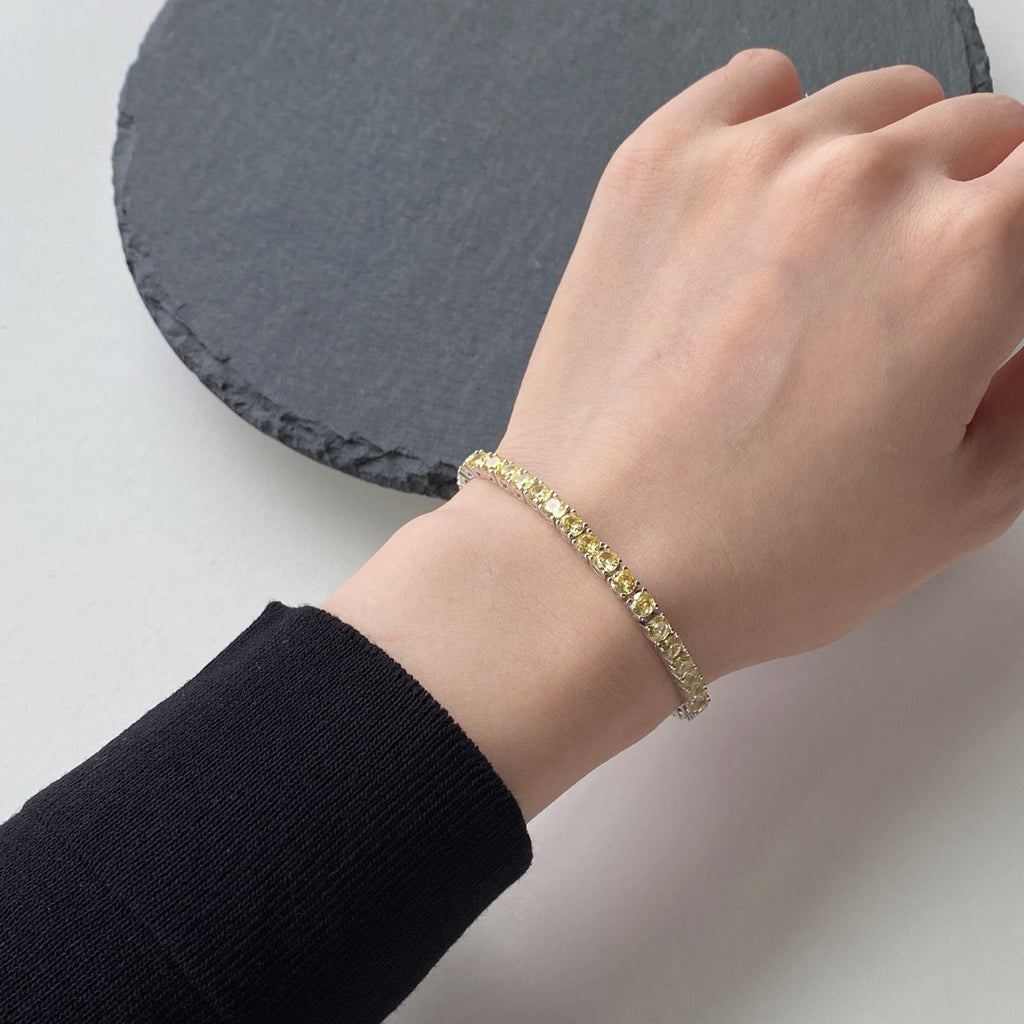 [Lumi Jewels]Ornate Dazzling Round Cut Tennis Bracelet